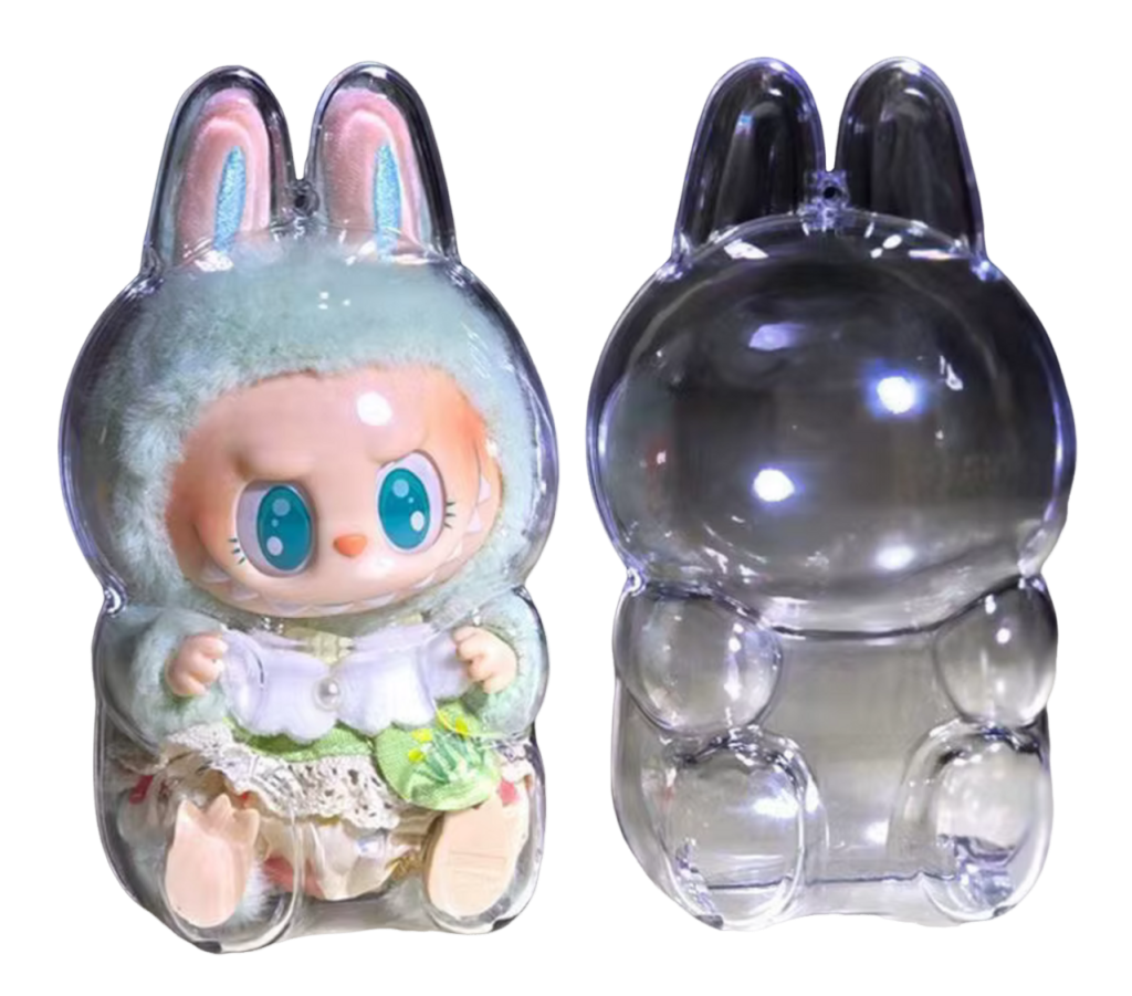 Transparente Schutzhülle kompatibel mit Labubu Modell Have a Sit