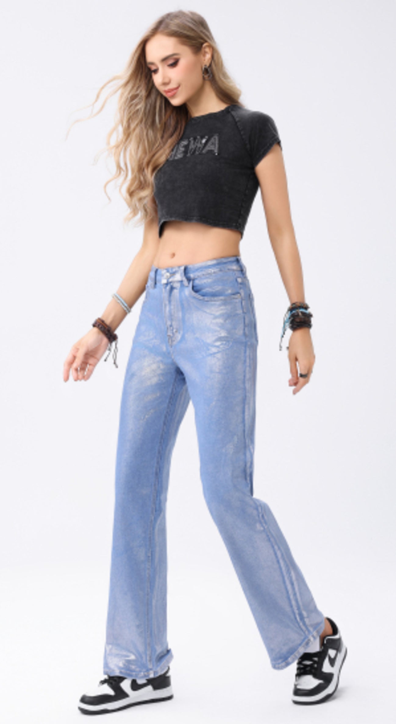 Jeans Recto Glitter Miro Boho Chic