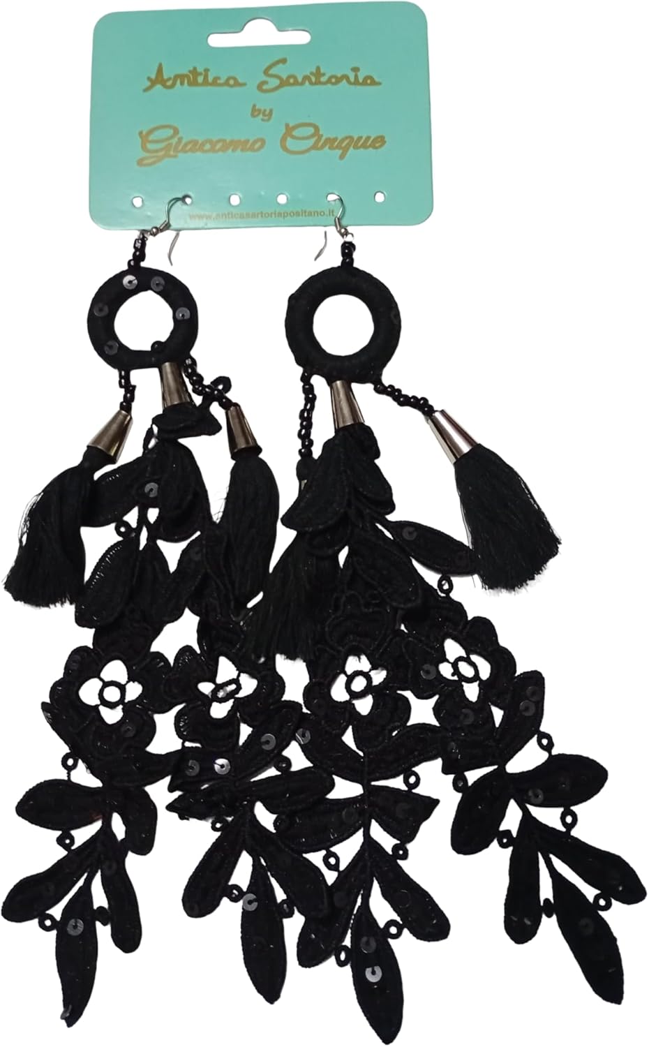 Pendientes de Encaje y Flecos Mediterráneos Antica Sartoria