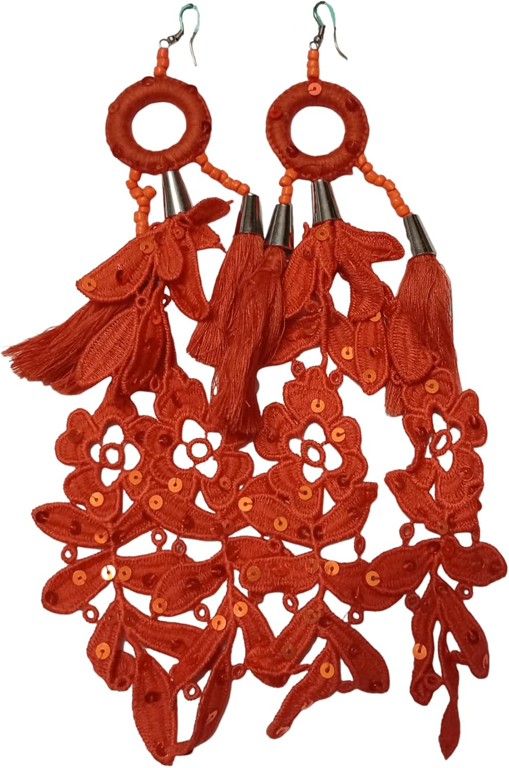 Pendientes de Encaje y Flecos Mediterráneos Antica Sartoria