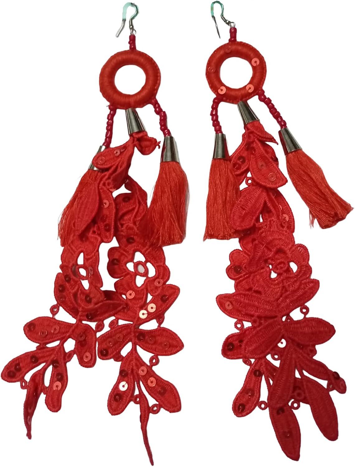 Pendientes de Encaje y Flecos Mediterráneos Antica Sartoria