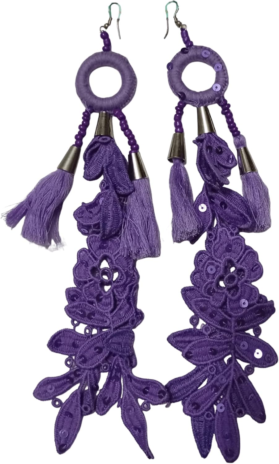 Pendientes de Encaje y Flecos Mediterráneos Antica Sartoria