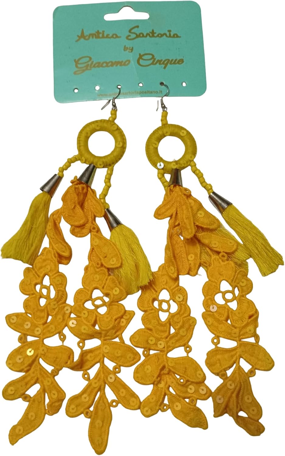 Pendientes de Encaje y Flecos Mediterráneos Antica Sartoria