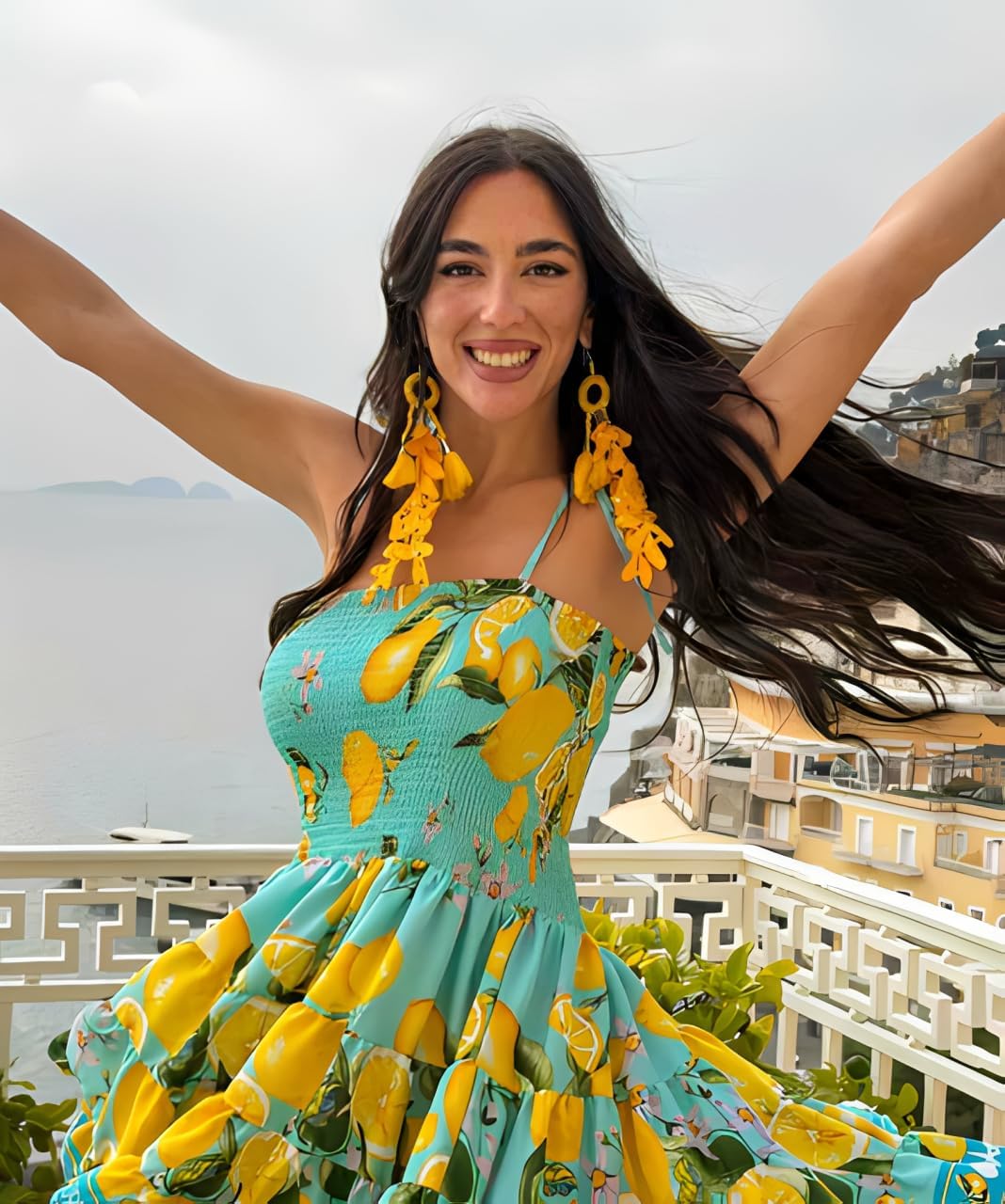 Pendientes de Encaje y Flecos Mediterráneos Antica Sartoria