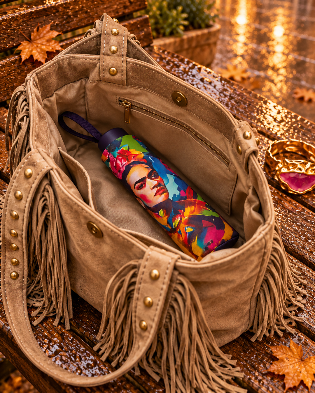 Miro Boho Chic - Paraguas automático Frida Mini