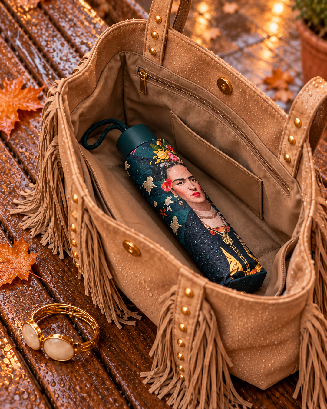 Miro Boho Chic - Paraguas automático Frida Mini
