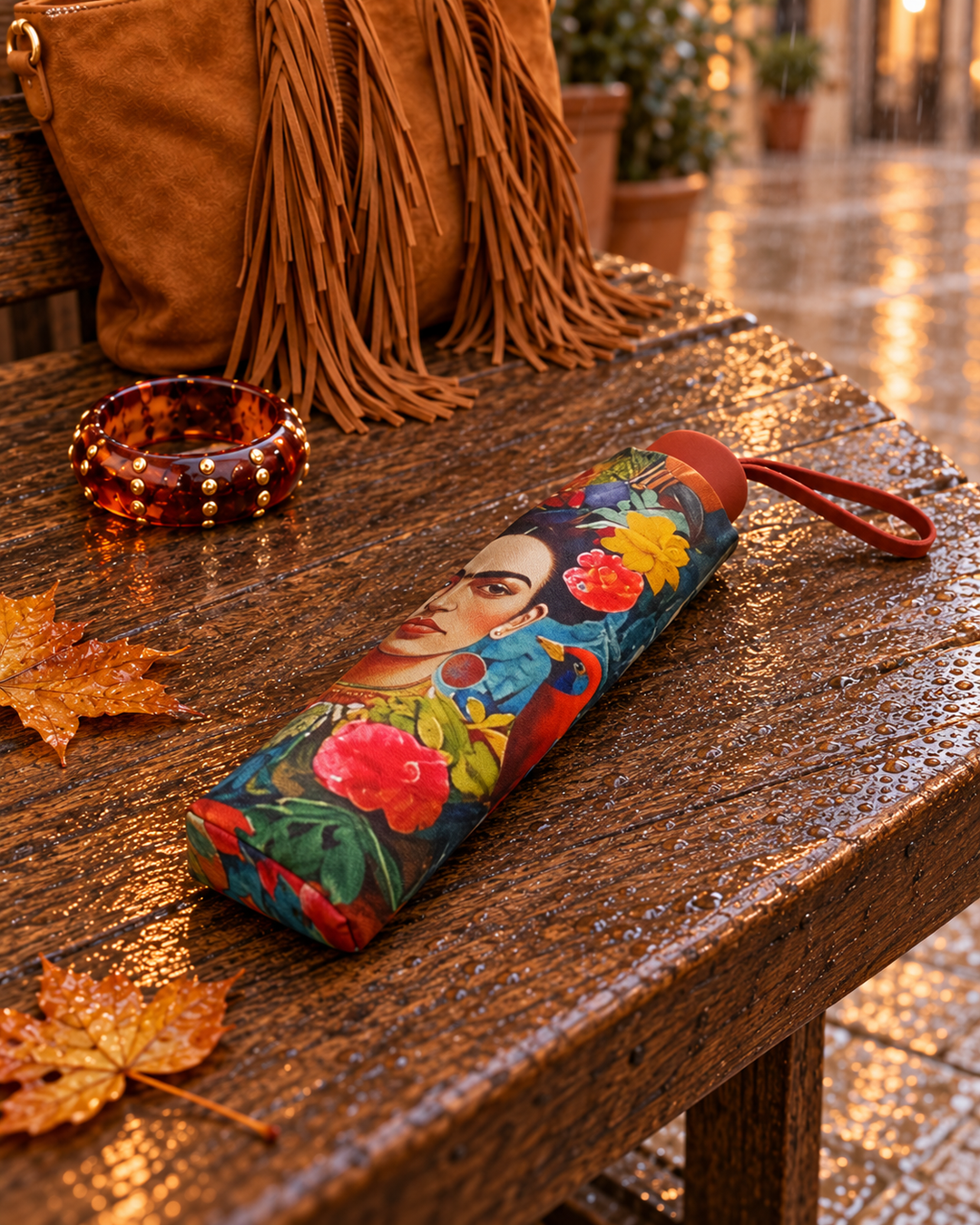 Miro Boho Chic - Paraguas automático Frida Mini