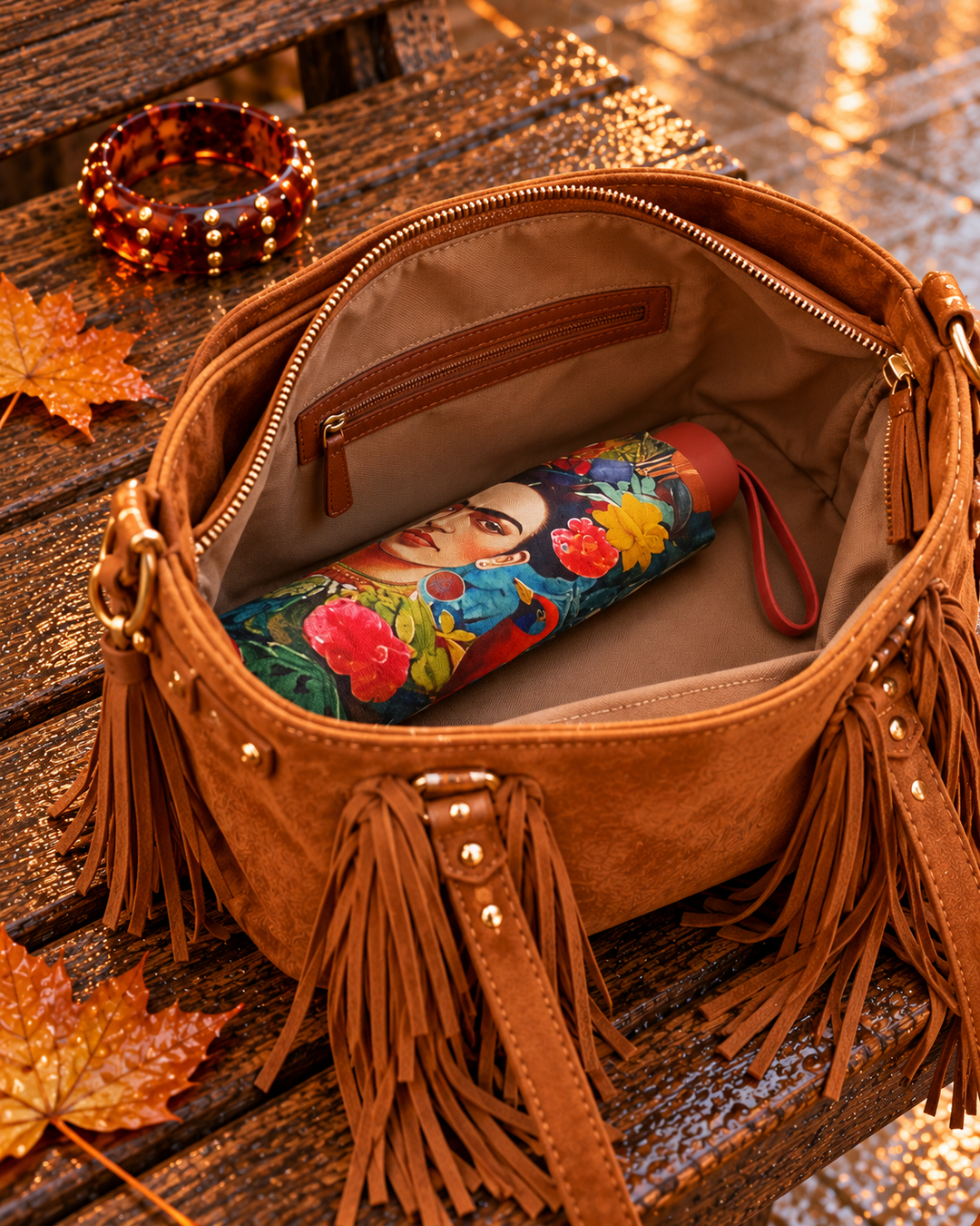 Miro Boho Chic - Paraguas automático Frida Mini