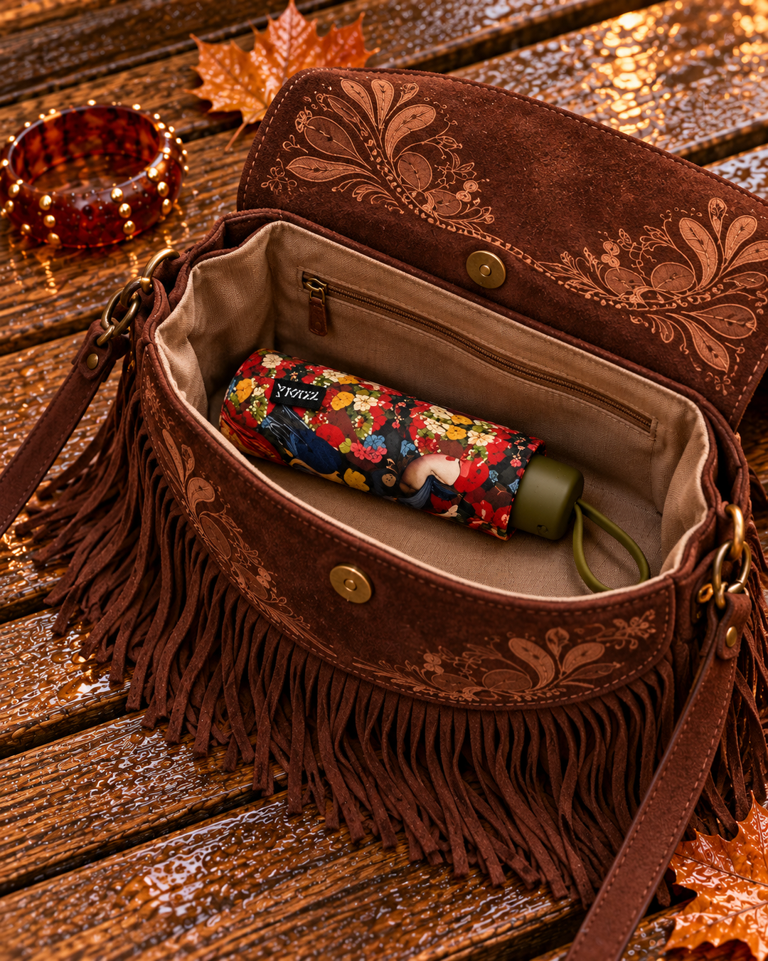 Miro Boho Chic - Paraguas automático Frida Mini