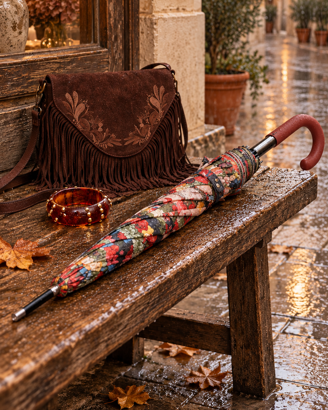 Miro Boho Chic - Paraguas automatico Frida Largo