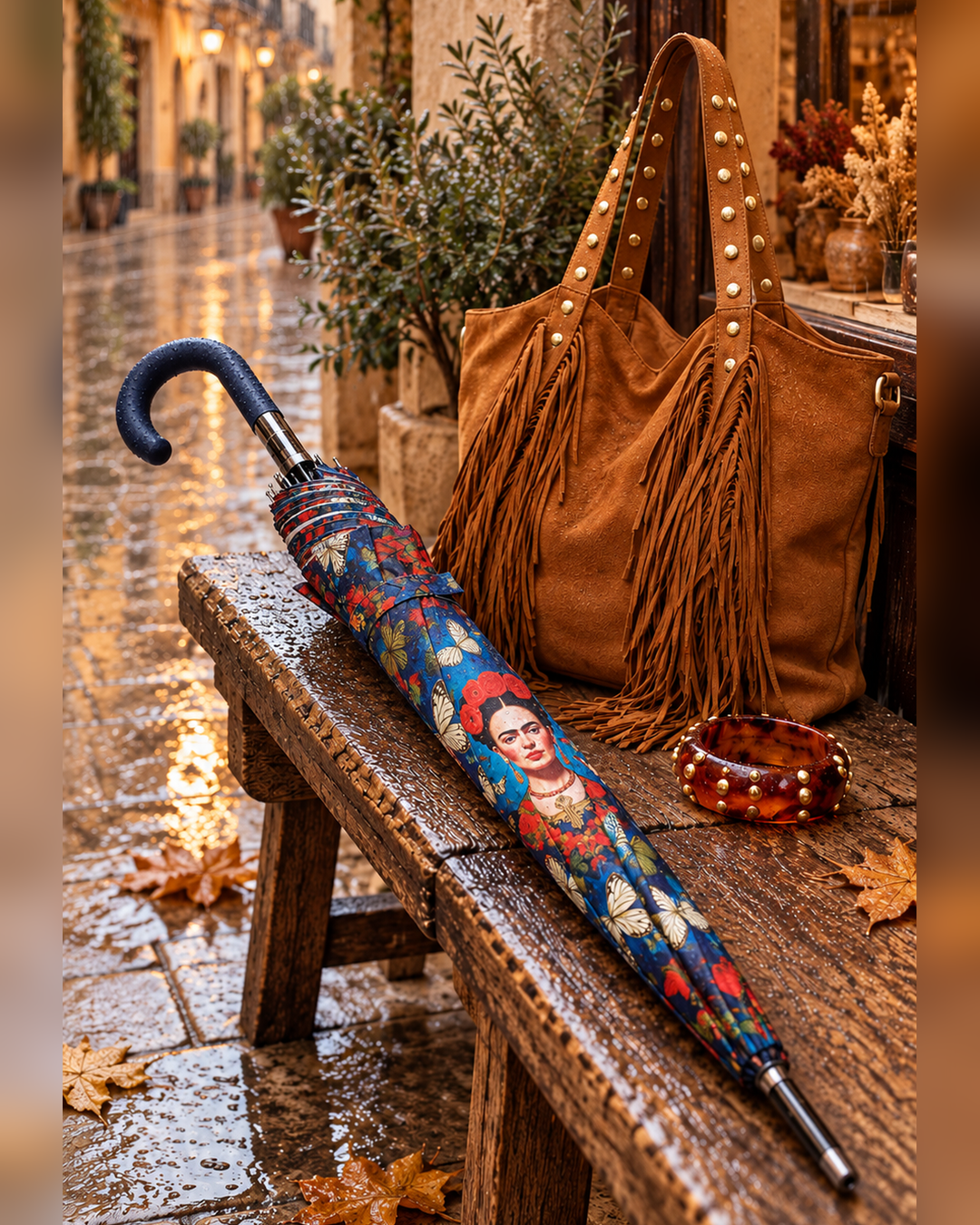 Miro Boho Chic - Paraguas automatico Frida Largo