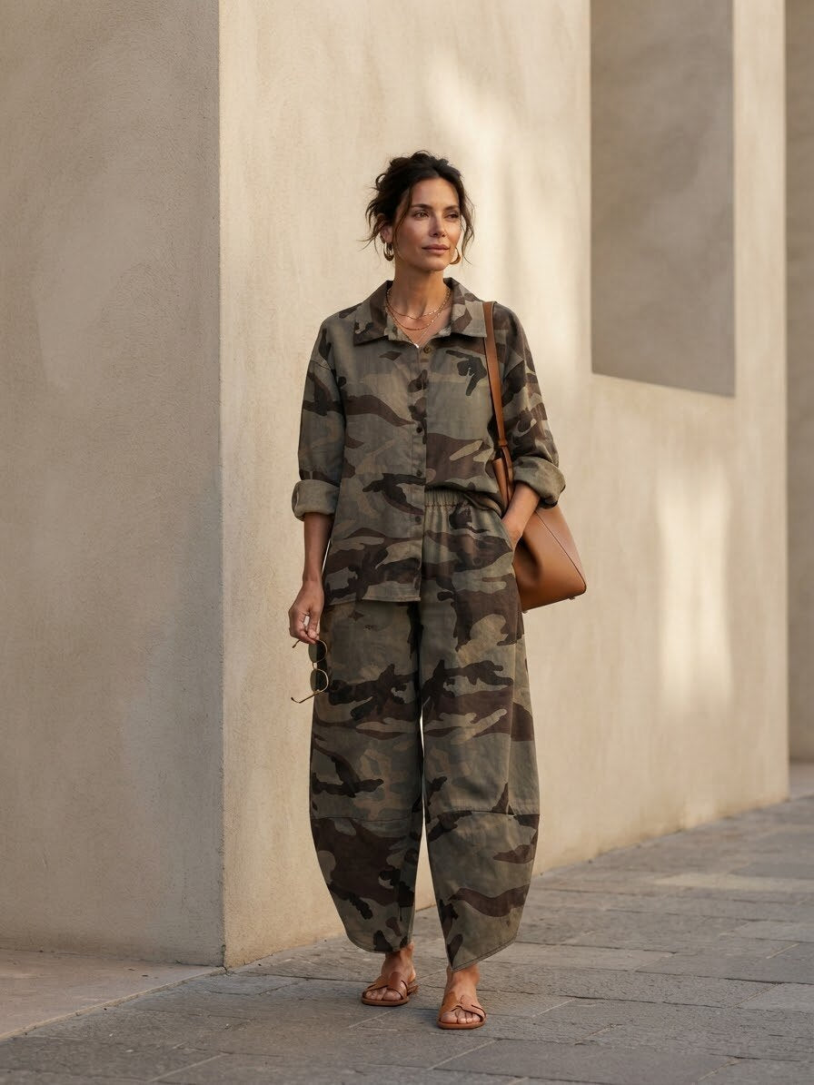 Conjunto de camuflaje para mujer | Camisa y pantalón | Exclusivo Miró Boho Chic